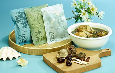 雨來菇與段木香菇海苔醬、四色麵條、民族植物養生包